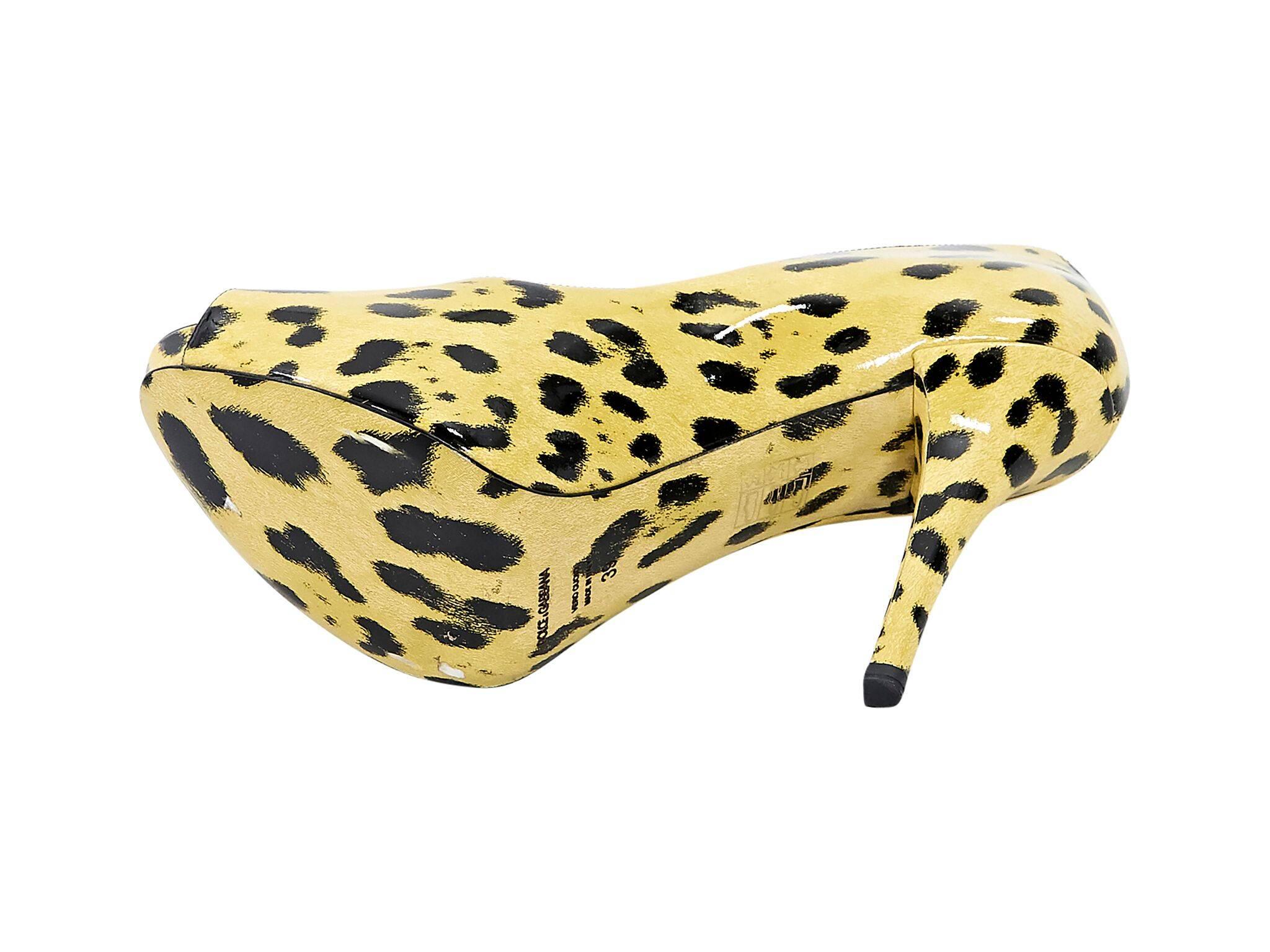 Beige Multicolor Dolce & Gabbana Leopard-Print Platform Pumps