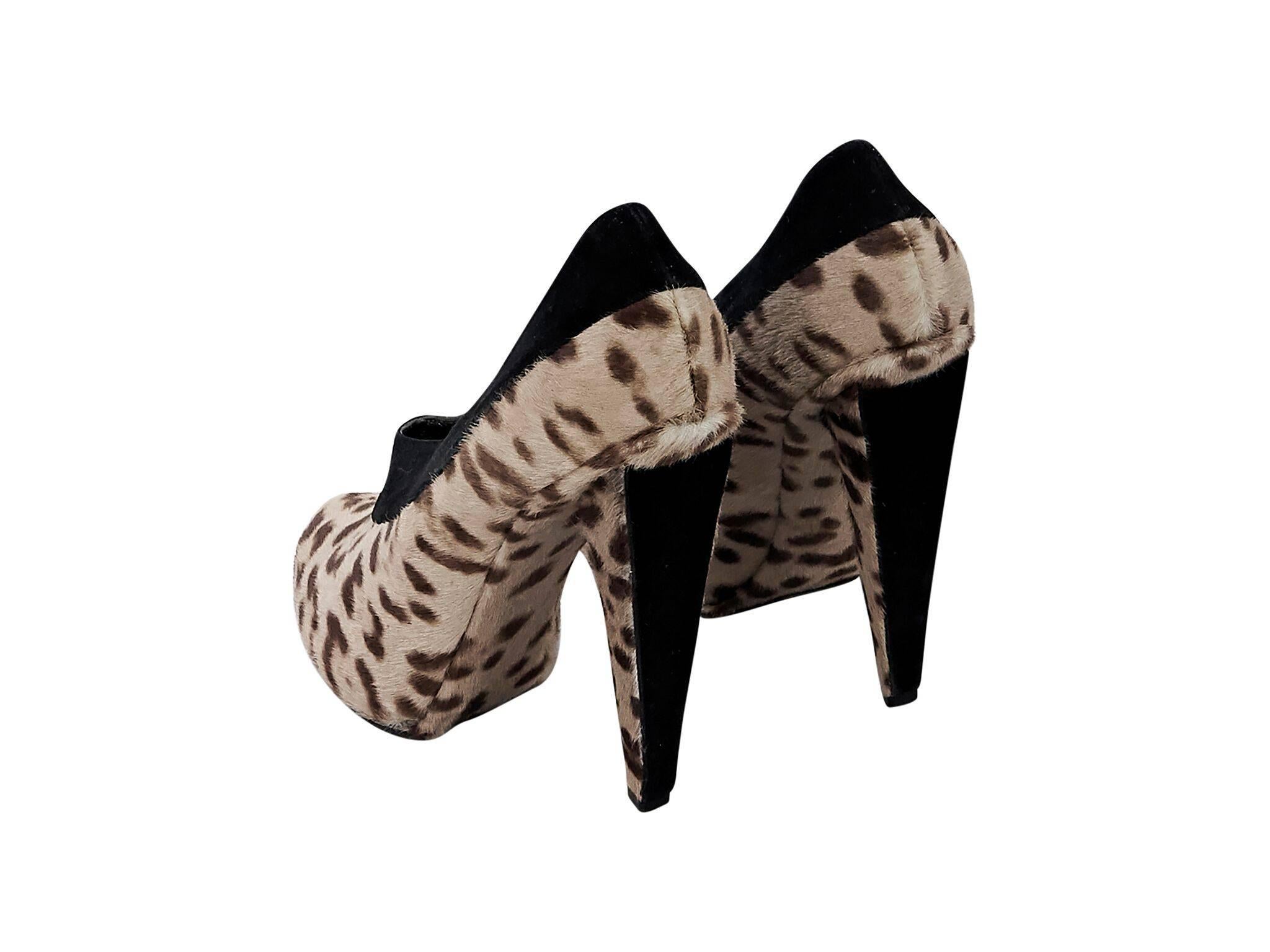 Black Multicolor Dolce & Gabbana Leopard-Print Booties