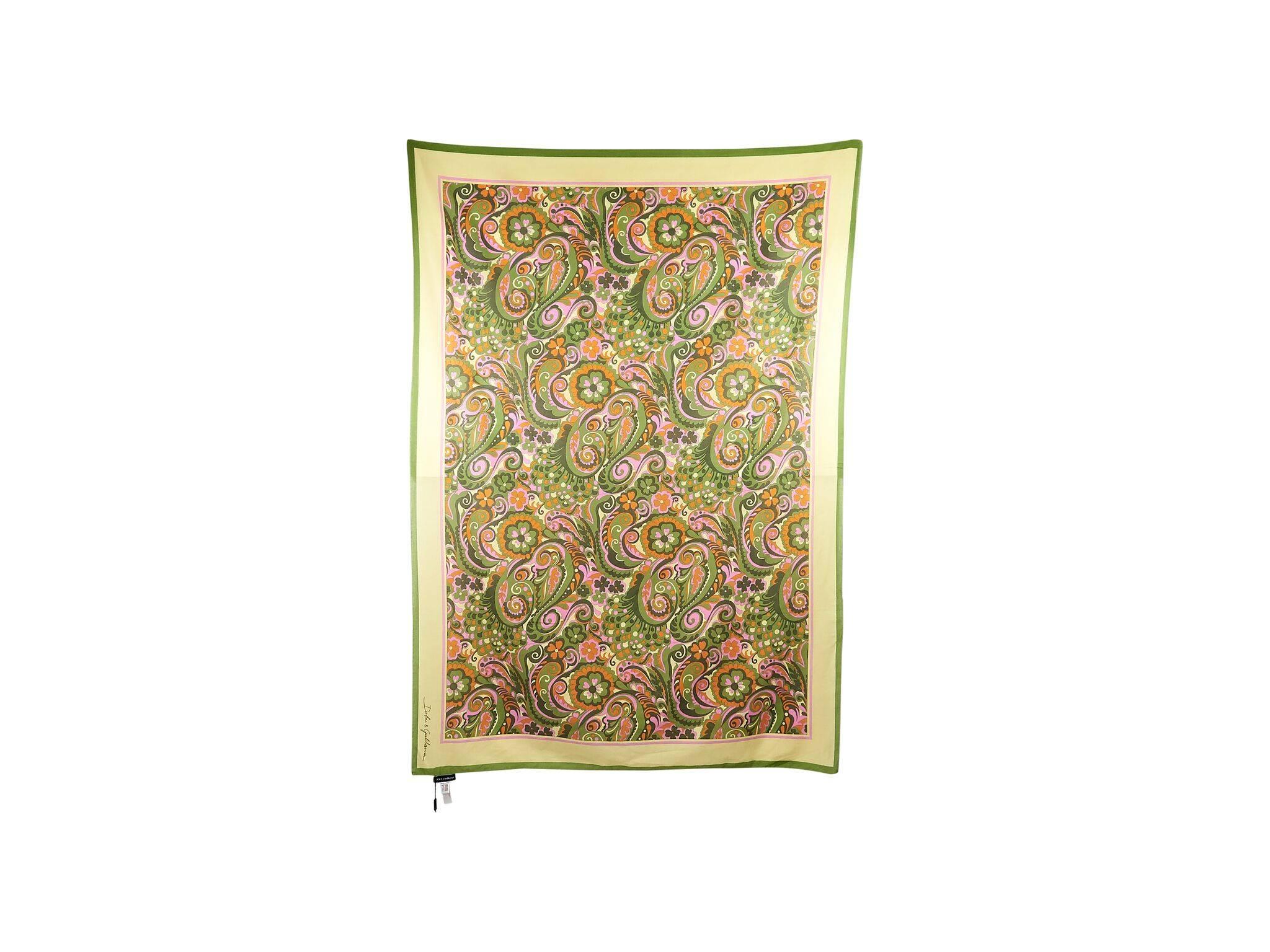 Product details:  Multicolor paisley-printed cotton scarf by Dolce & Gabbana. 
Condition: Pre-owned. New with tag.
Est. Retail $528