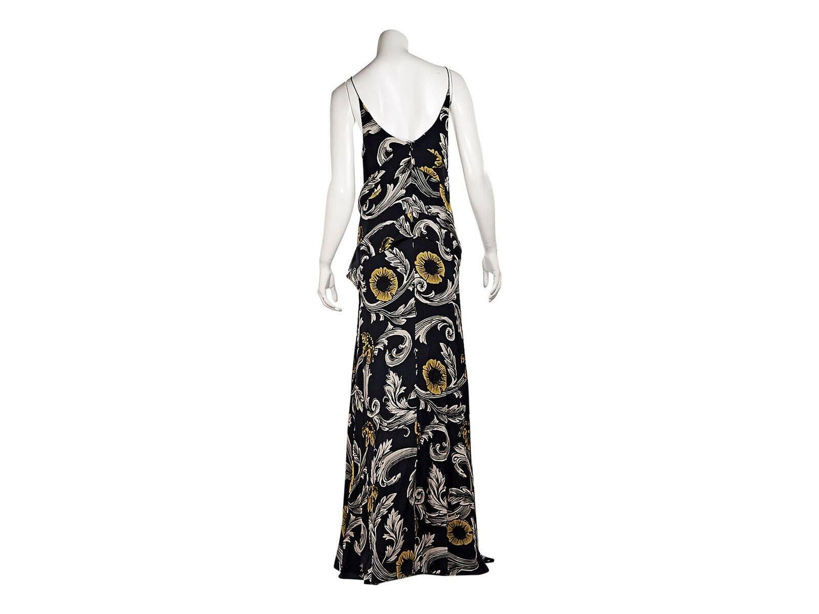 Black Burberry Prorsum Multicolor Floral-Printed Dress