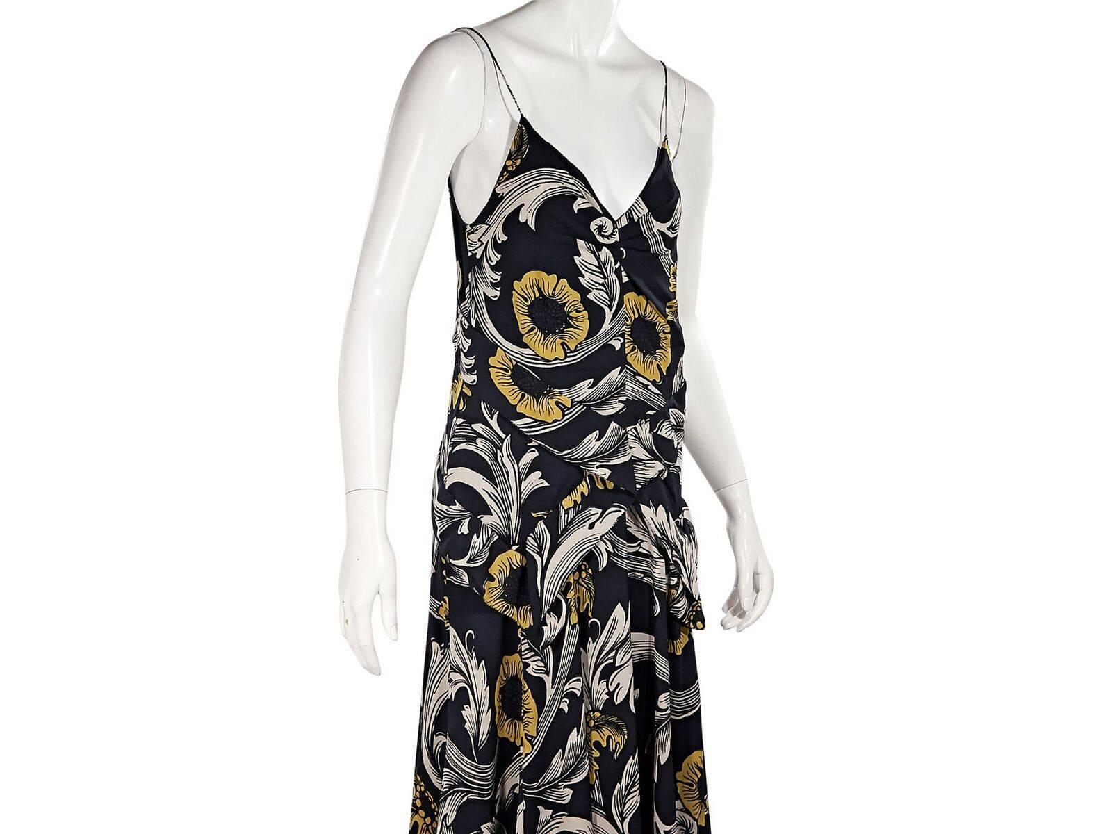 Burberry Prorsum Multicolor Floral-Printed Dress In Good Condition In New York, NY