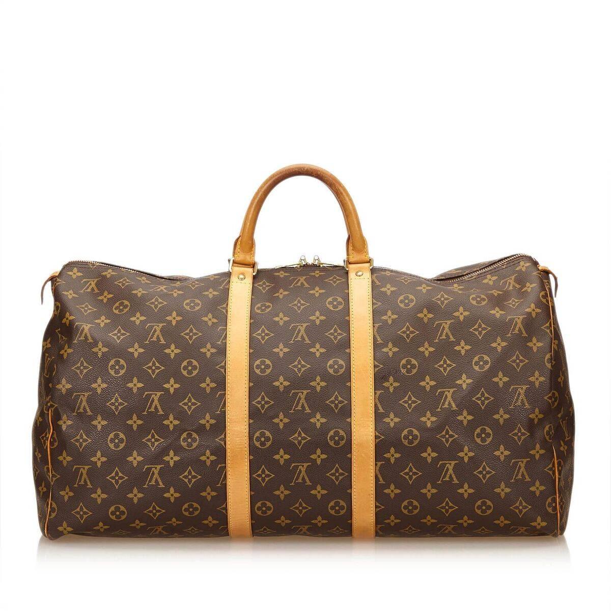 Louis Vuitton Brown Monogram Keepall 55 In Good Condition In New York, NY
