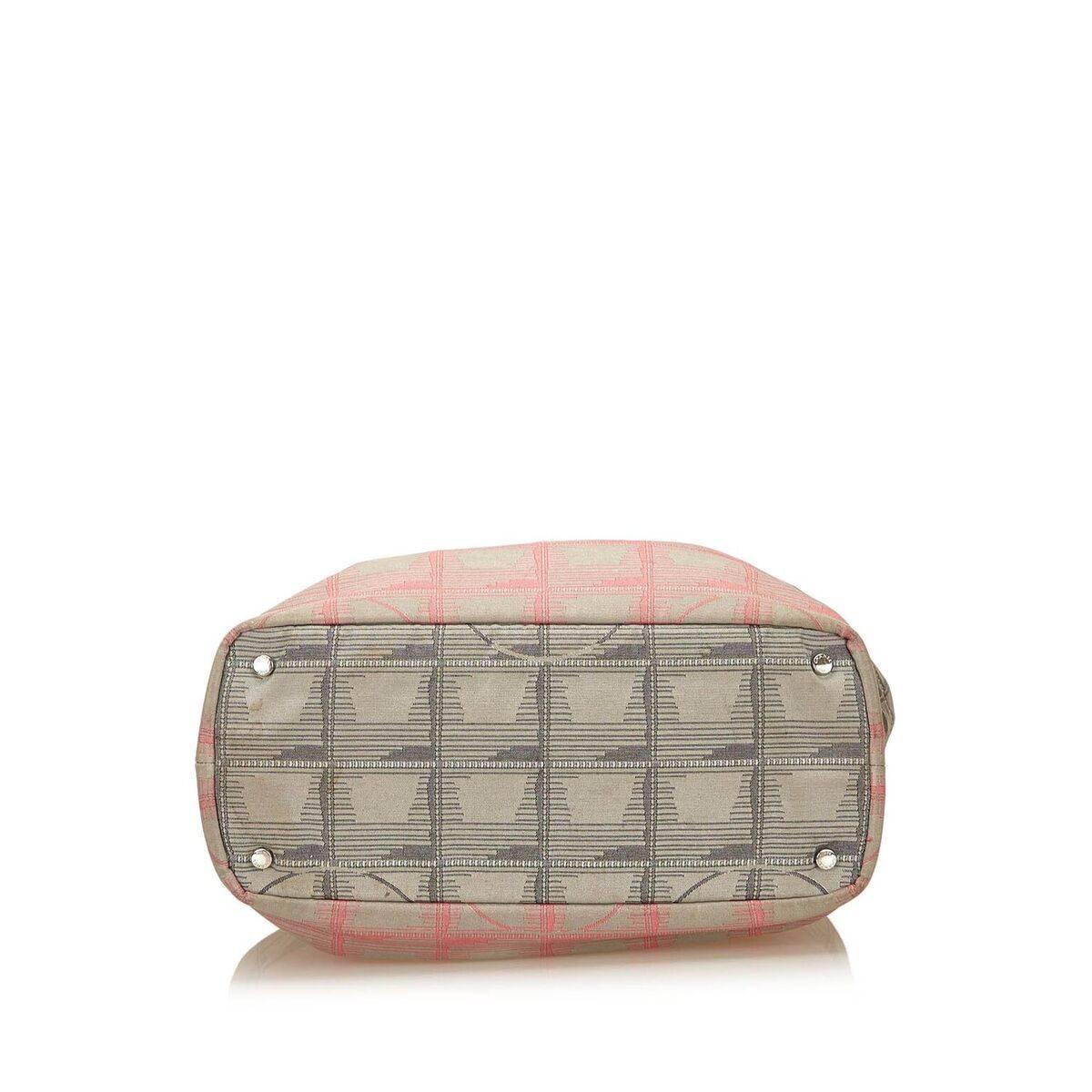 pink and gray purse