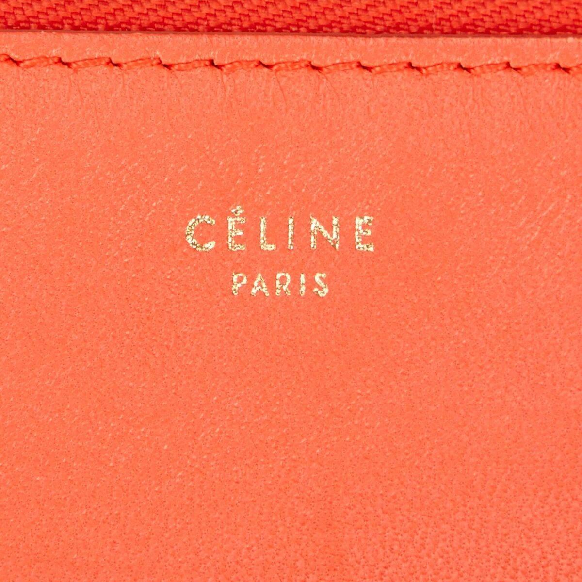 Orange Celine Leather Trio Crossbody Bag In Good Condition In New York, NY