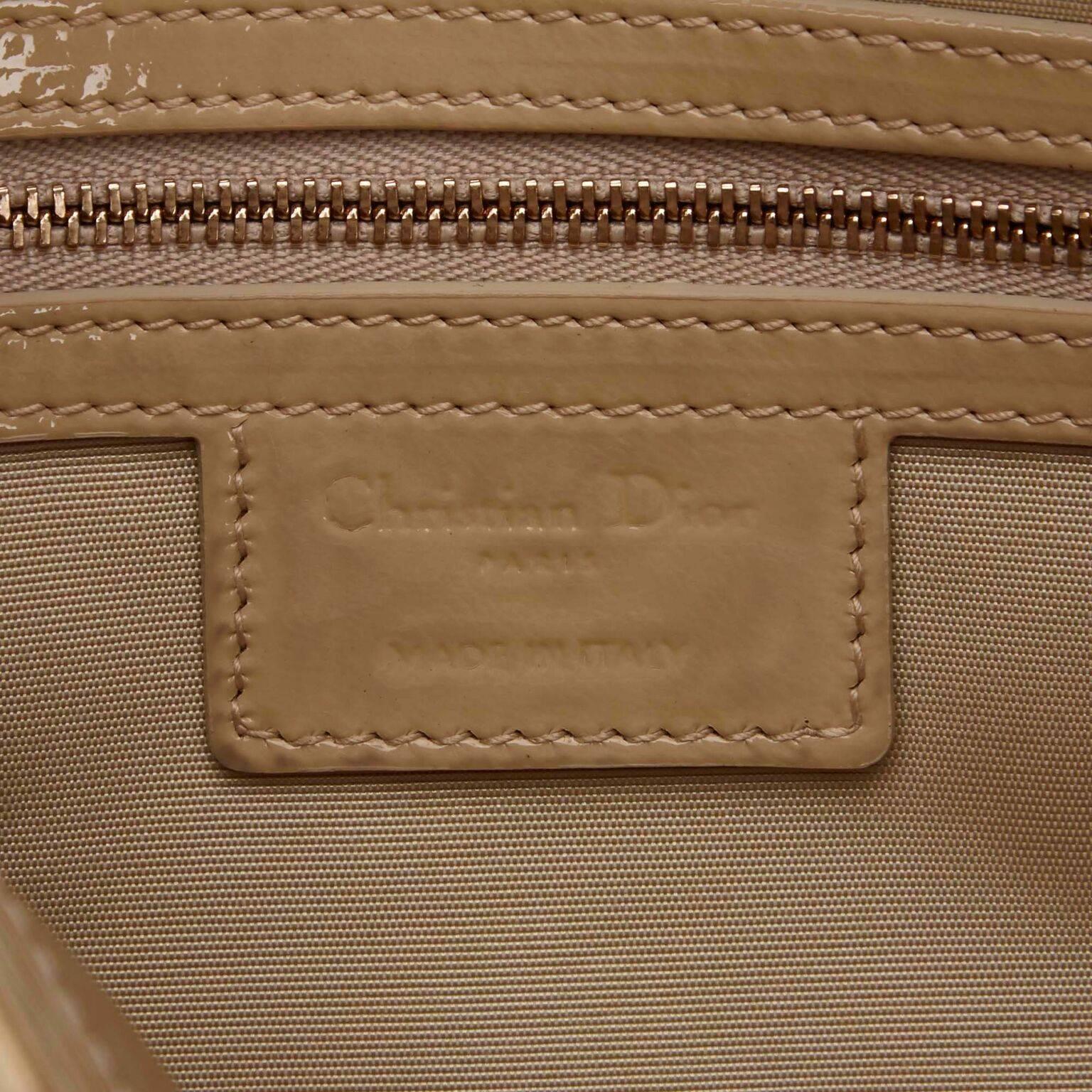 Beige Christian Dior Nude Quilted Cannage Shoulder Bag