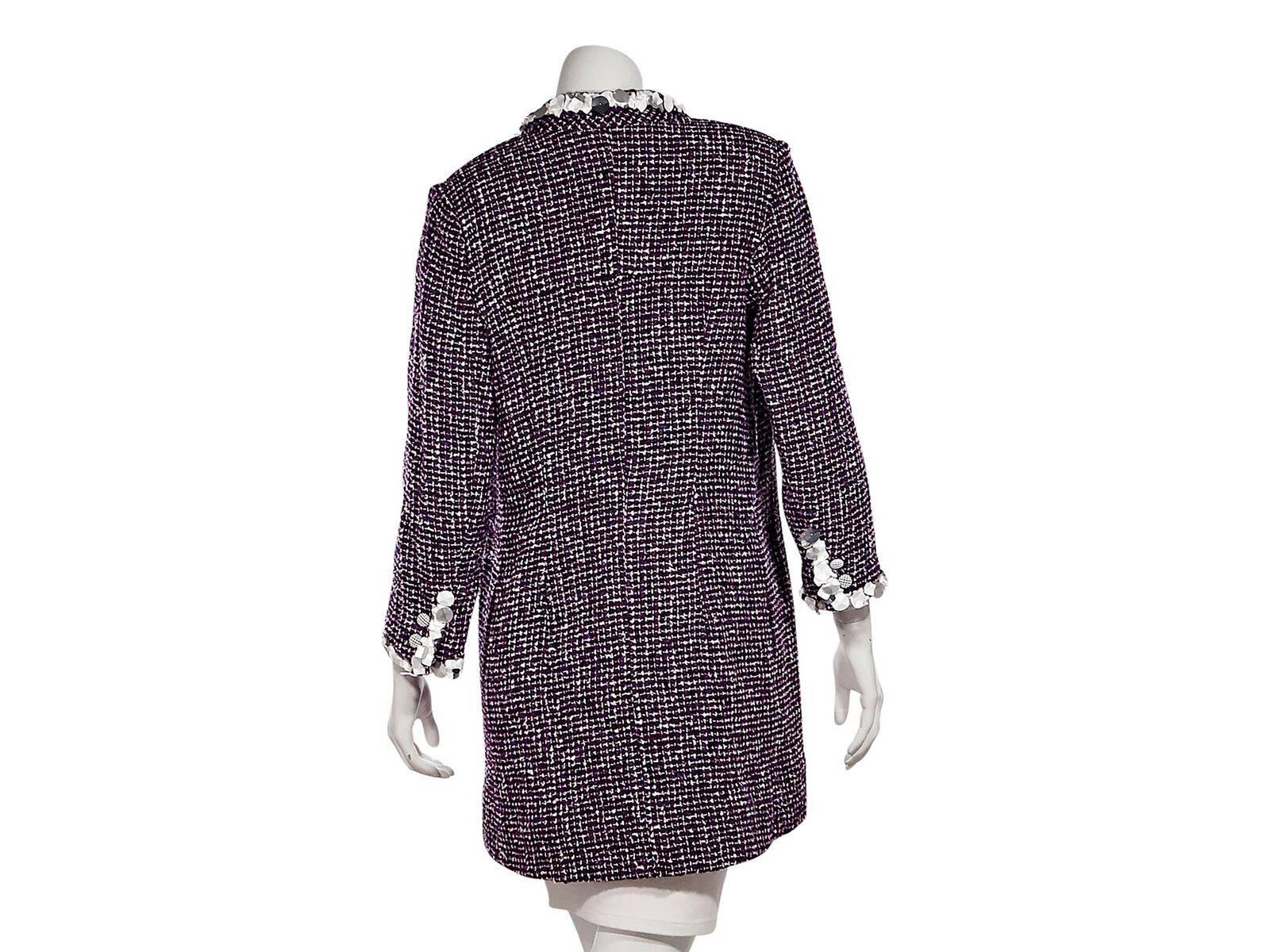 Black Chanel Vintage Purple Tweed Coat