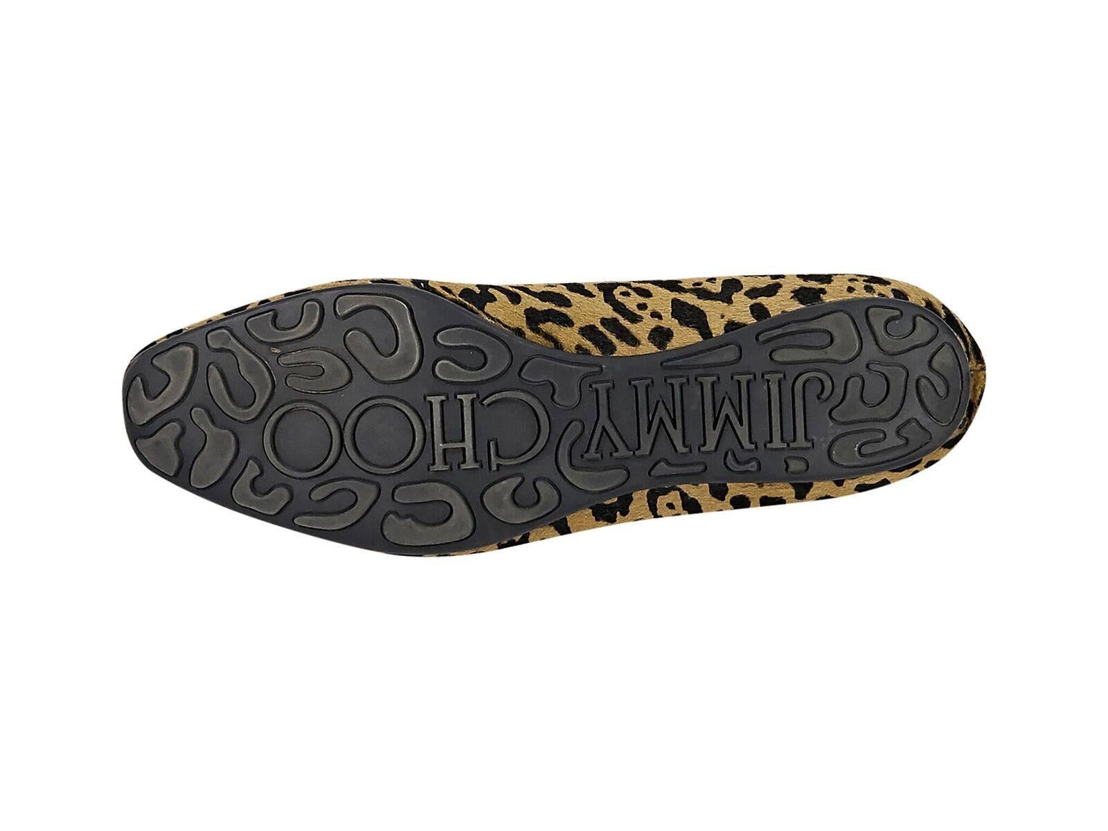 Jimmy Choo Multicolor Leopard Print Loafers In Good Condition In New York, NY
