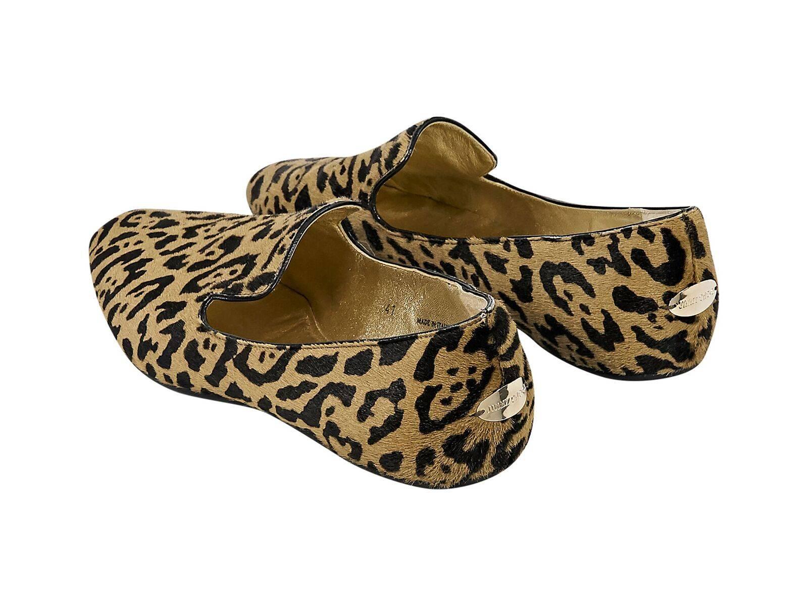 Brown Jimmy Choo Multicolor Leopard Print Loafers