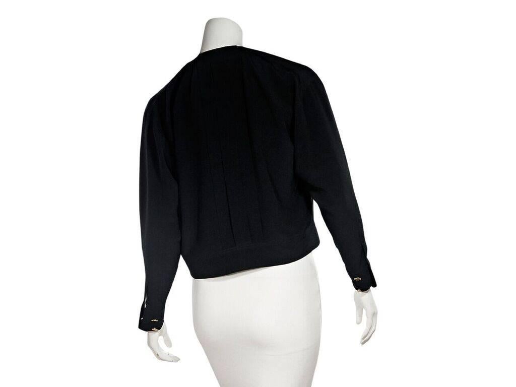 Black Vintage Chanel Double-Breasted Blouse In Good Condition In New York, NY
