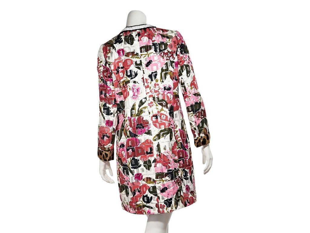 Beige Multicolor Dolce & Gabbana Floral-Printed Coat