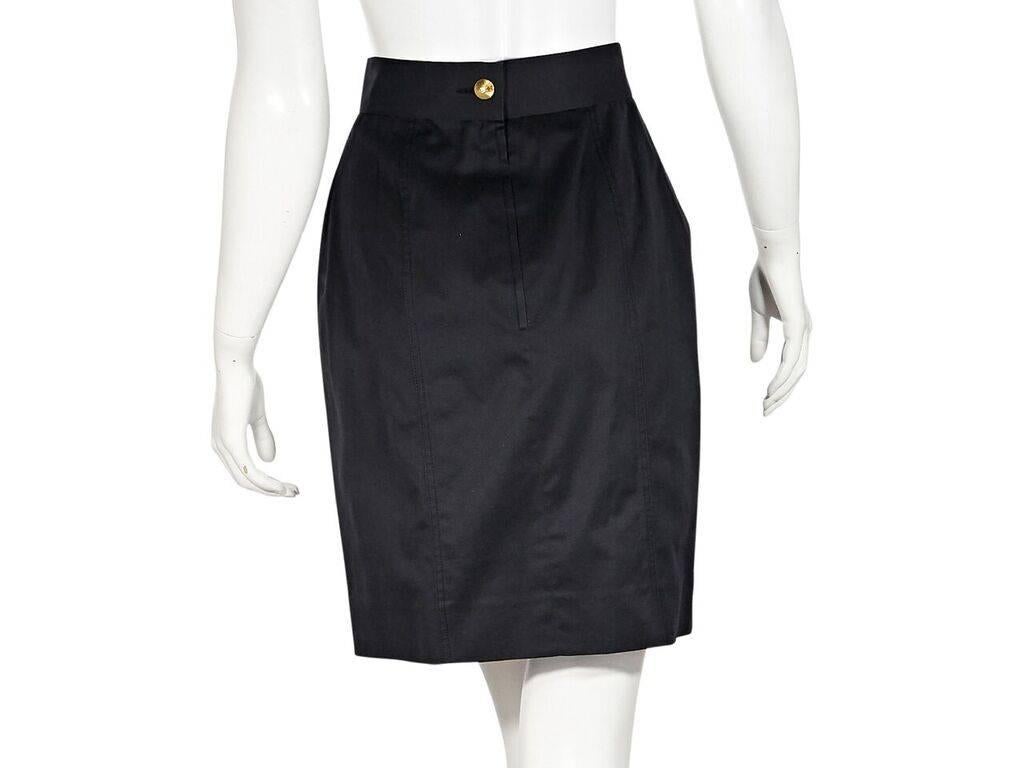 Black Vintage Chanel Cotton Skirt In Good Condition In New York, NY