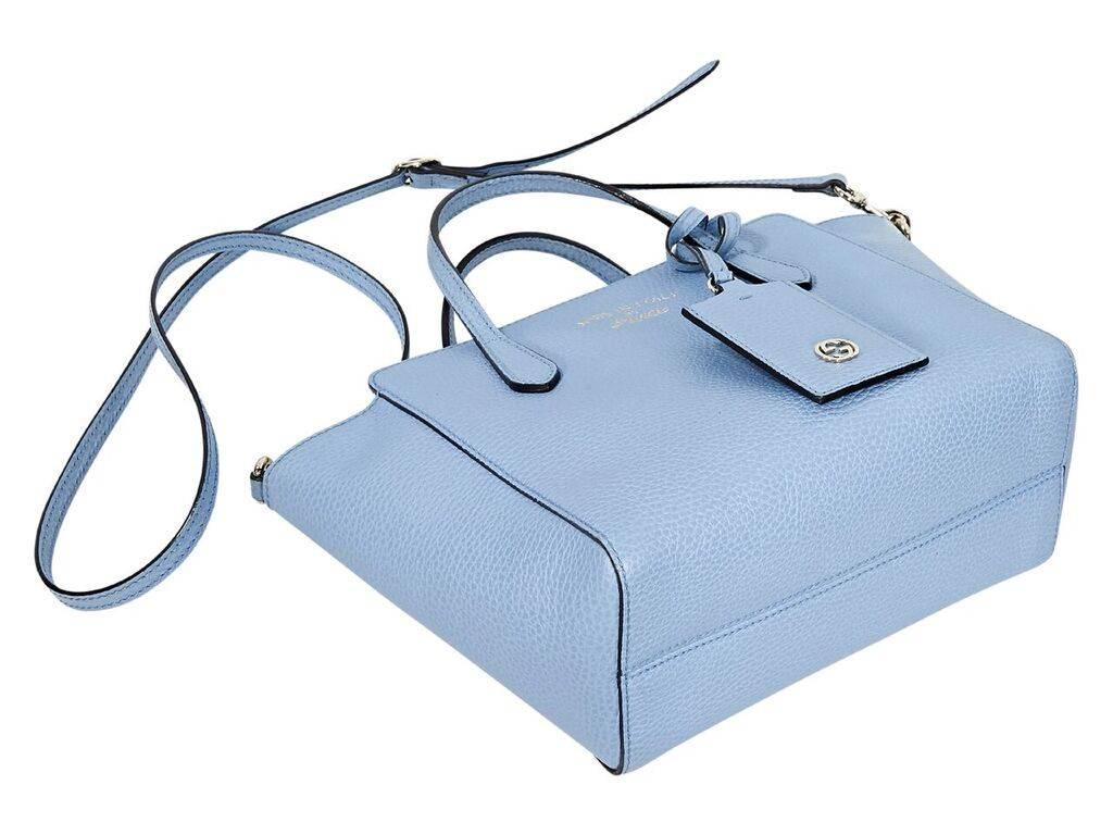 Light Blue Gucci Leather Swing Bag In Good Condition In New York, NY