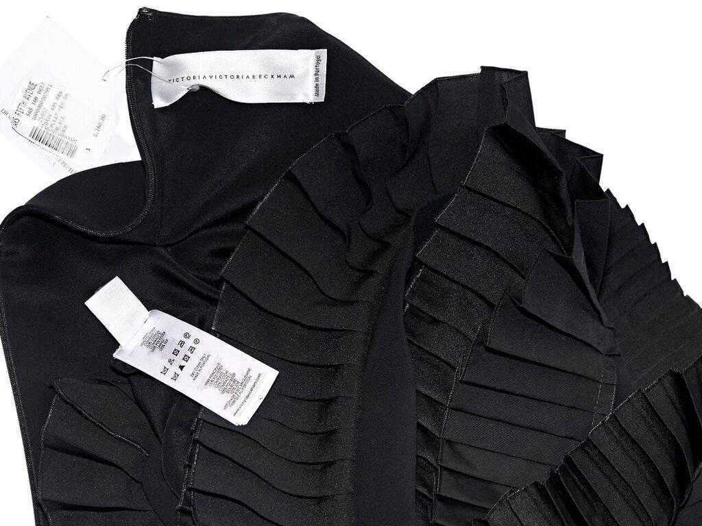 Women's Black Victoria Beckham Pleated Hem Shift Dress