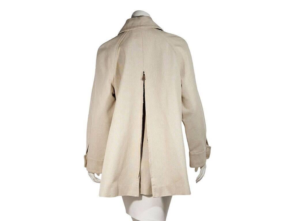 Beige Tan Vintage Hermes Cotton Coat