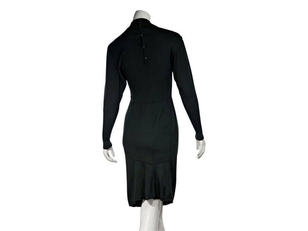 Black 1980s Vintage Forest Green Alaïa Wool Sweater Dress