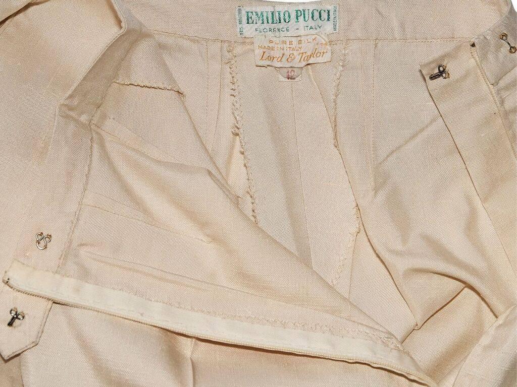 Ivory Vintage Emilio Pucci Silk Shorts In Good Condition In New York, NY