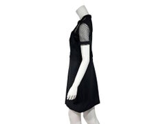 Black Elie Saab Mesh-Bodice Sheath Dress