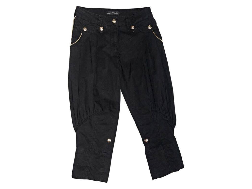 Black Dolce & Gabbana Cropped Harem Pants In Good Condition In New York, NY