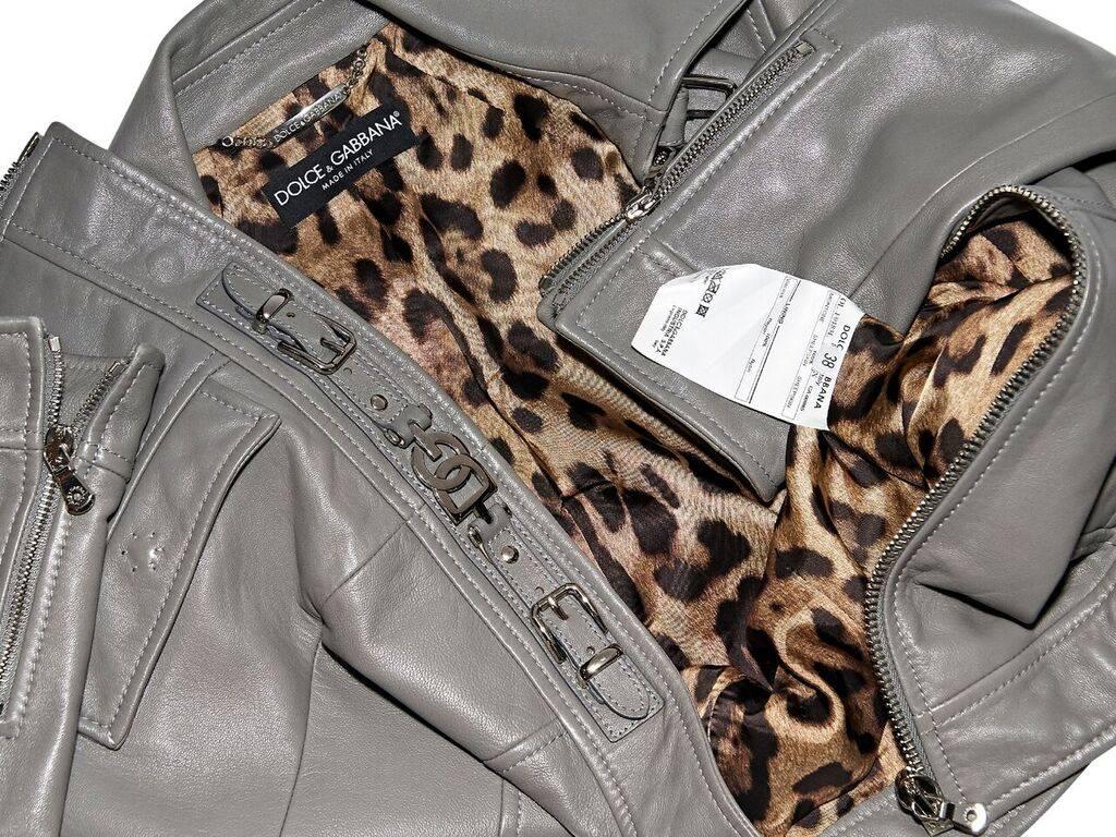 Gray Grey Dolce & Gabbana Leather Jacket