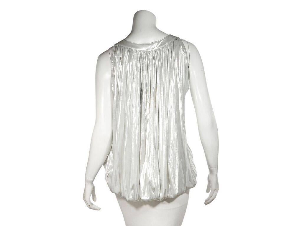 Metallic Silver Fendi Draped-Back Top In Good Condition In New York, NY