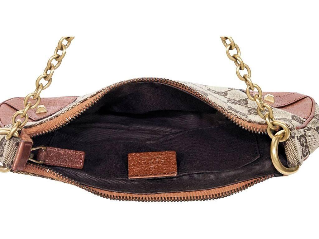 Tan Gucci Monogram Mini Shoulder Bag In Good Condition In New York, NY