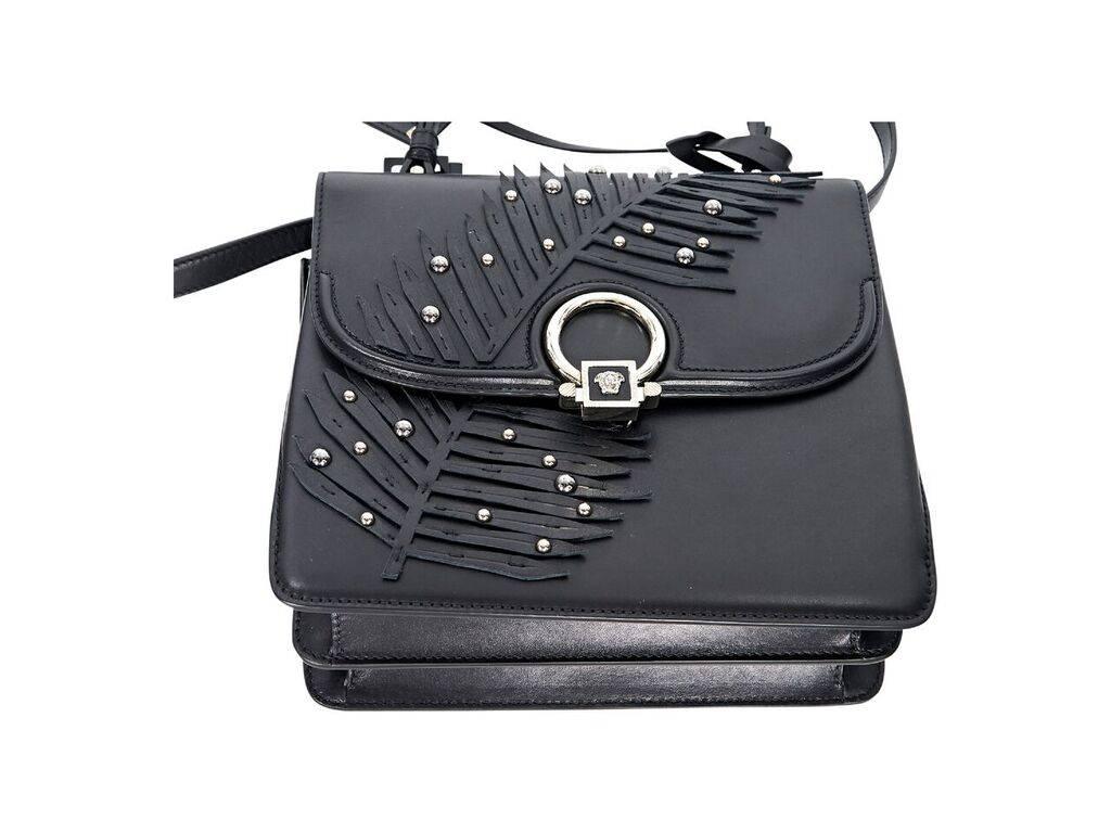Women's Black Versace Embellished Mini Leather Satchel