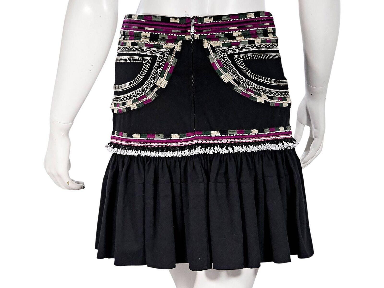 Women's Black Isabel Marant Embroidered Cotton Mini Skirt