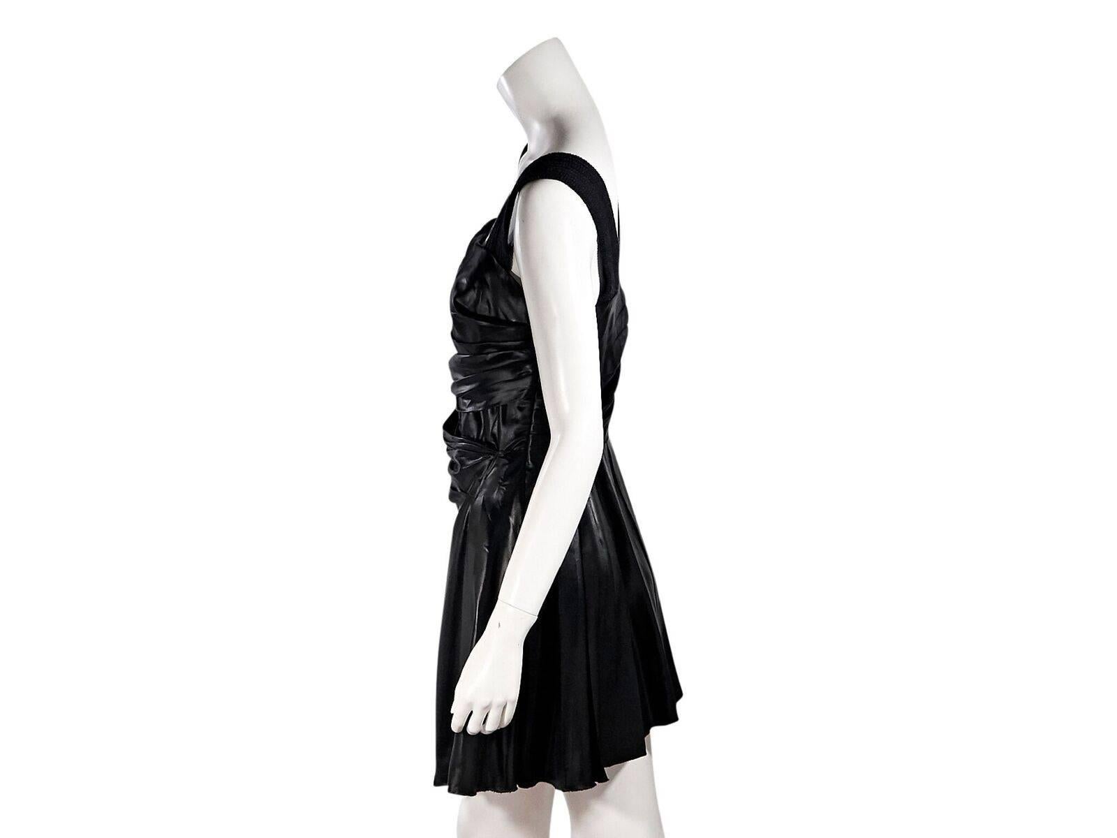 Black Prada Pleated Mini Dress In Good Condition In New York, NY