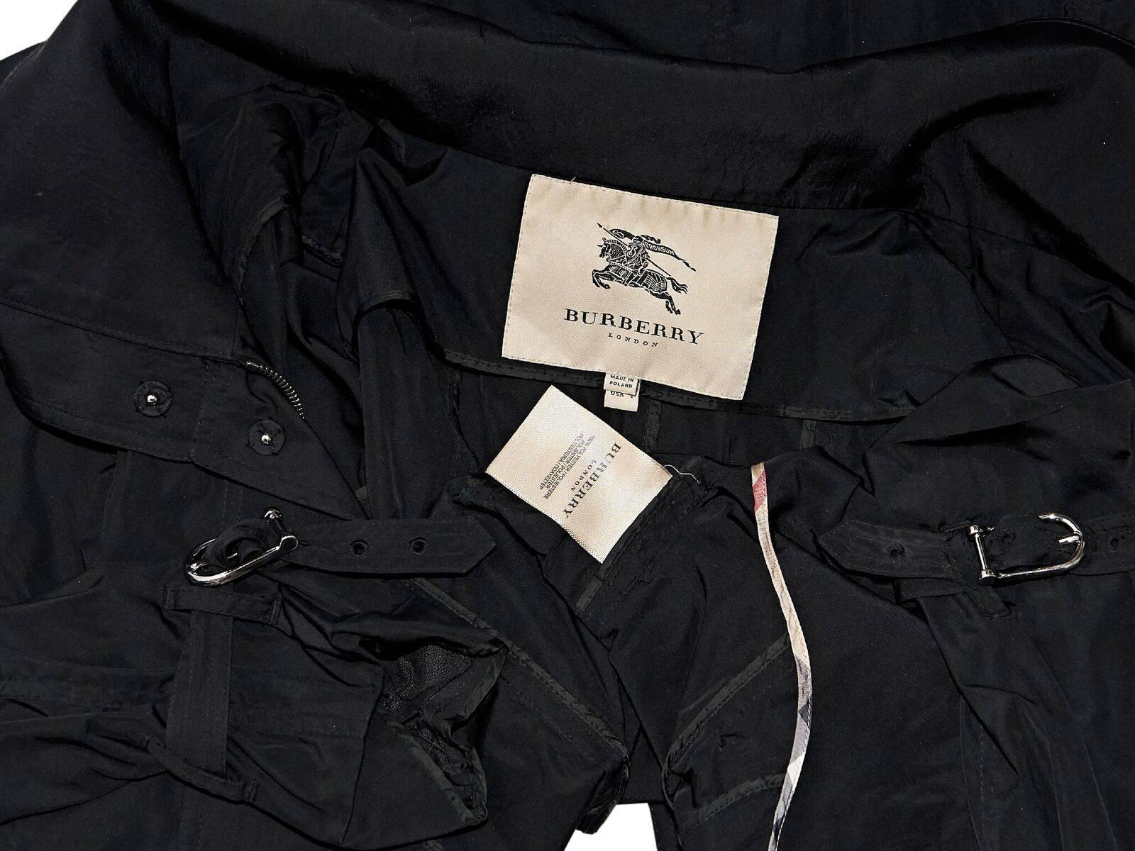 Women's Black Burberry London Hooded Trench Coat