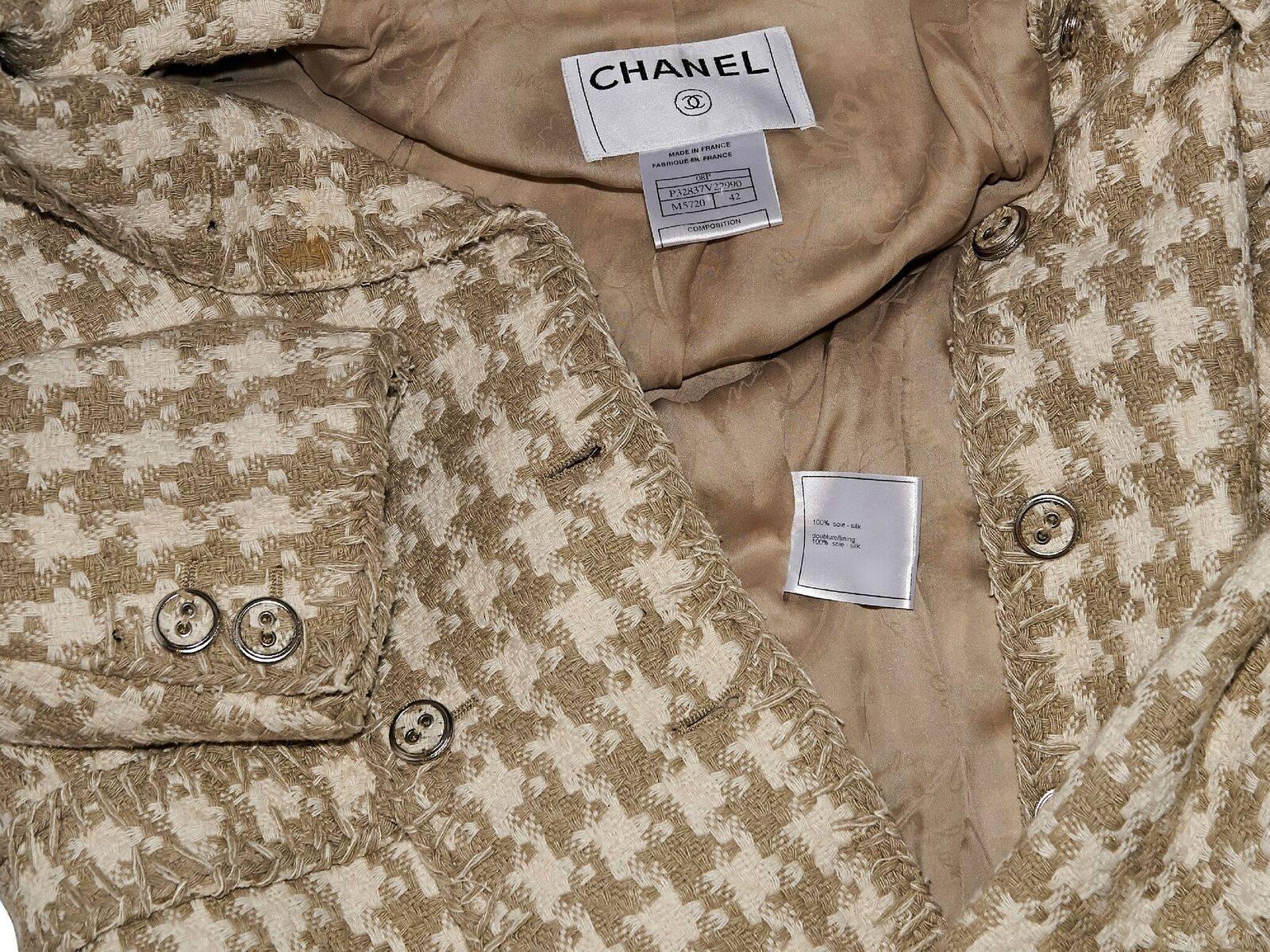 Women's Tan & White Chanel Boucle Jacket