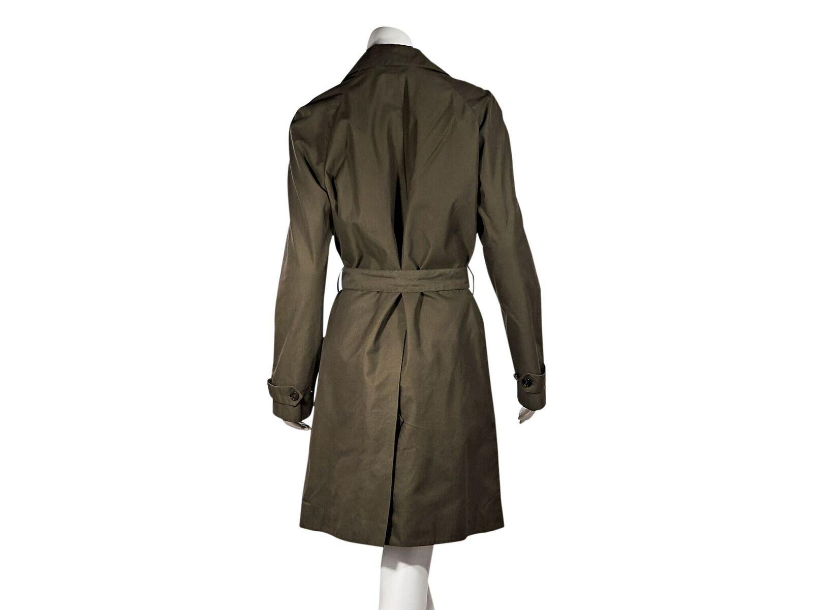 olive green trench coat