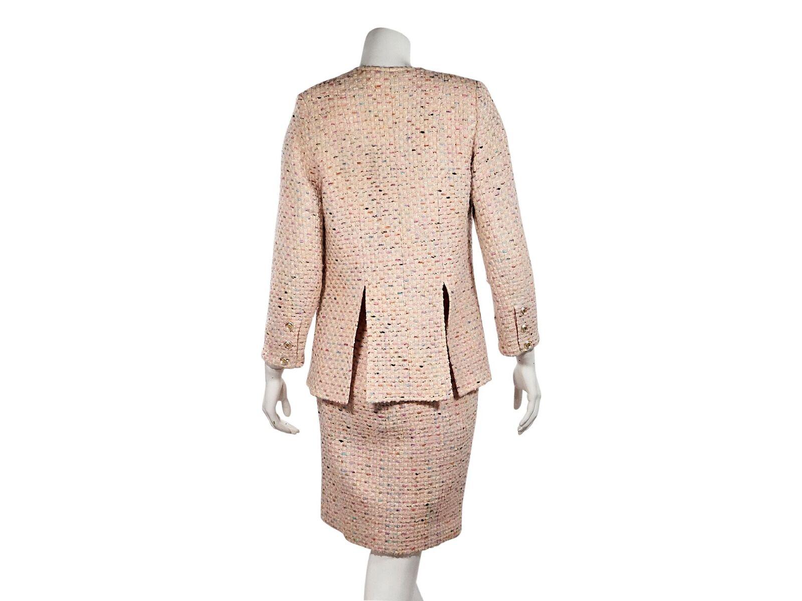 Beige Multicolor Chanel Tweed Skirt Suit Set