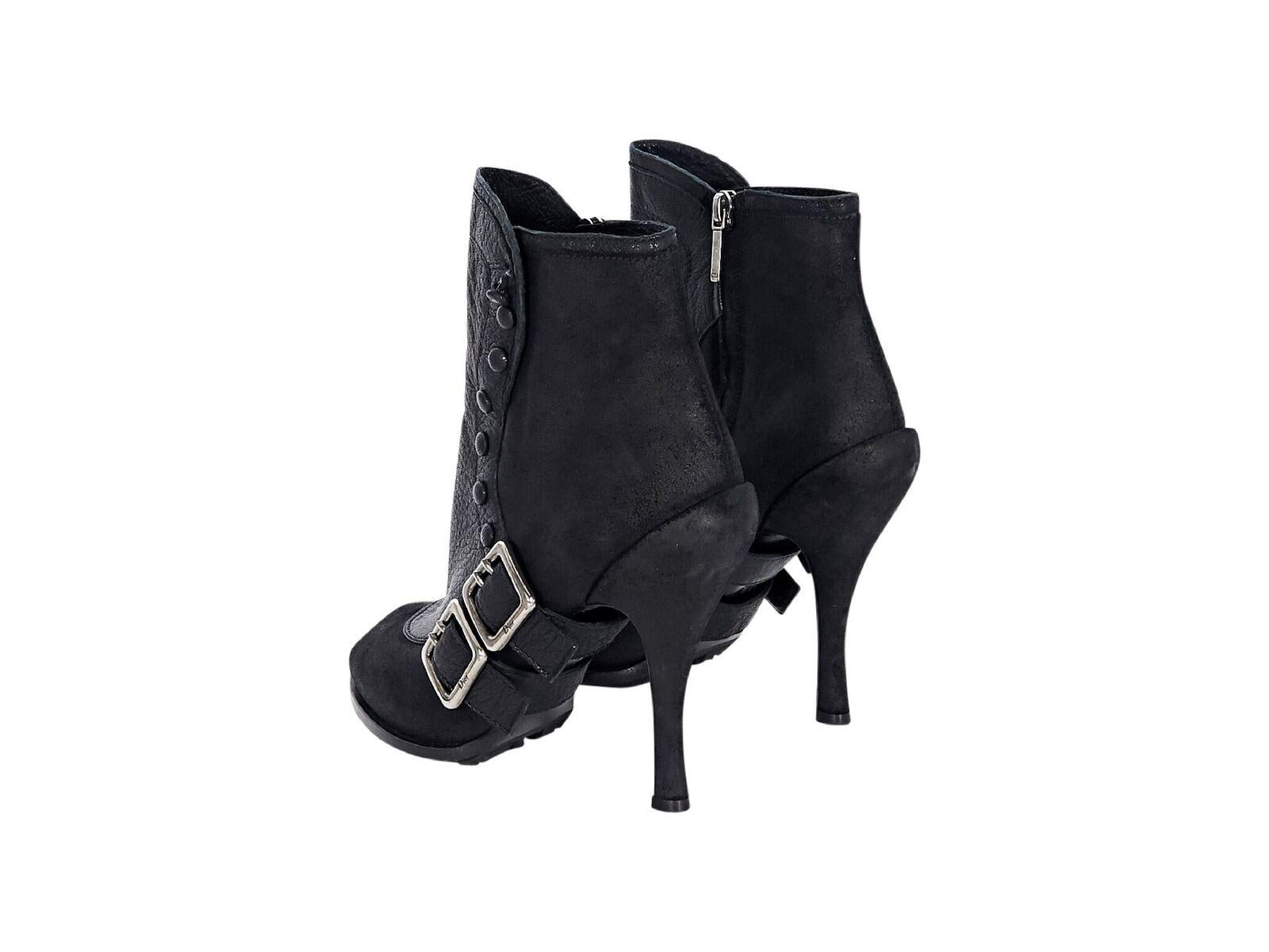 Black Christian Dior Leather Ankle Boots In Good Condition In New York, NY