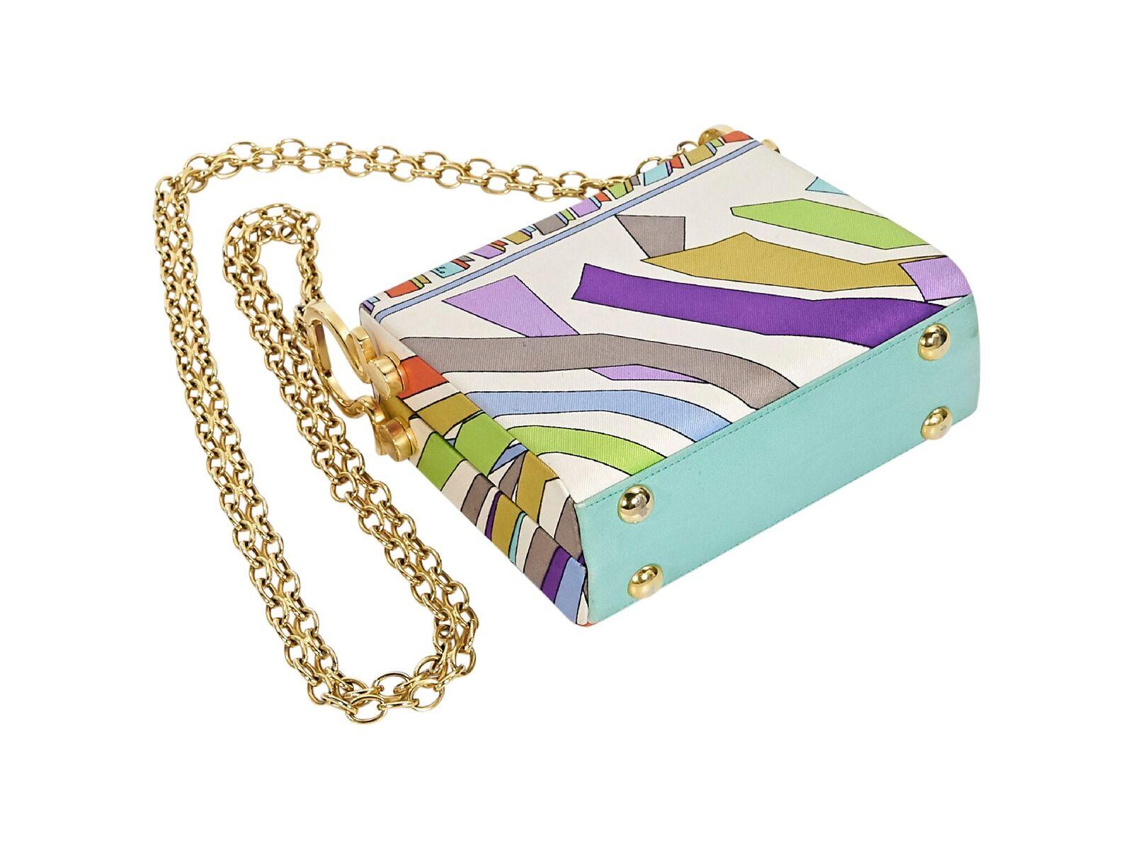 Beige Emilio Pucci Multicolor Printed Small Box Bag