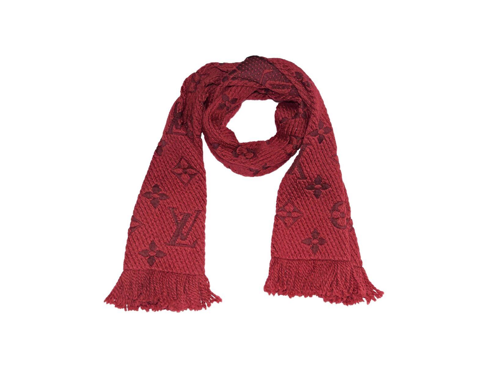 louis vuitton red wool scarf