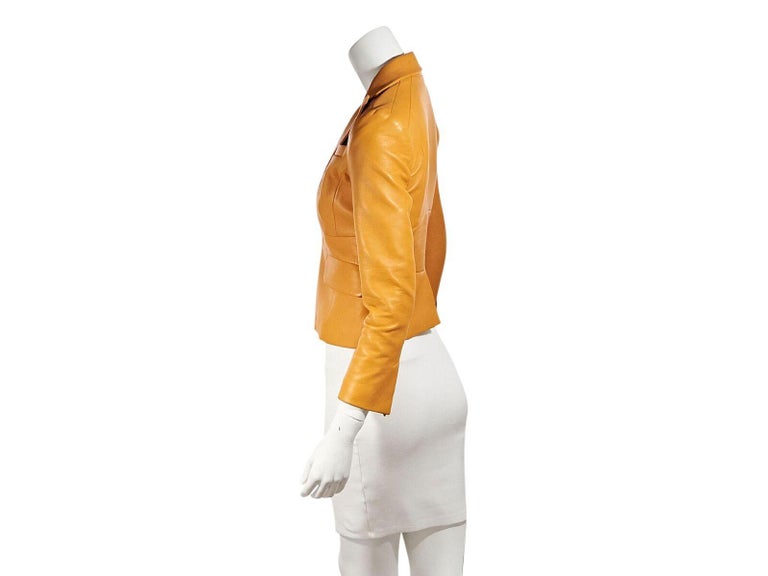 Mustard Yellow Dsquared2 Leather Jacket For Sale at 1stDibs mustard