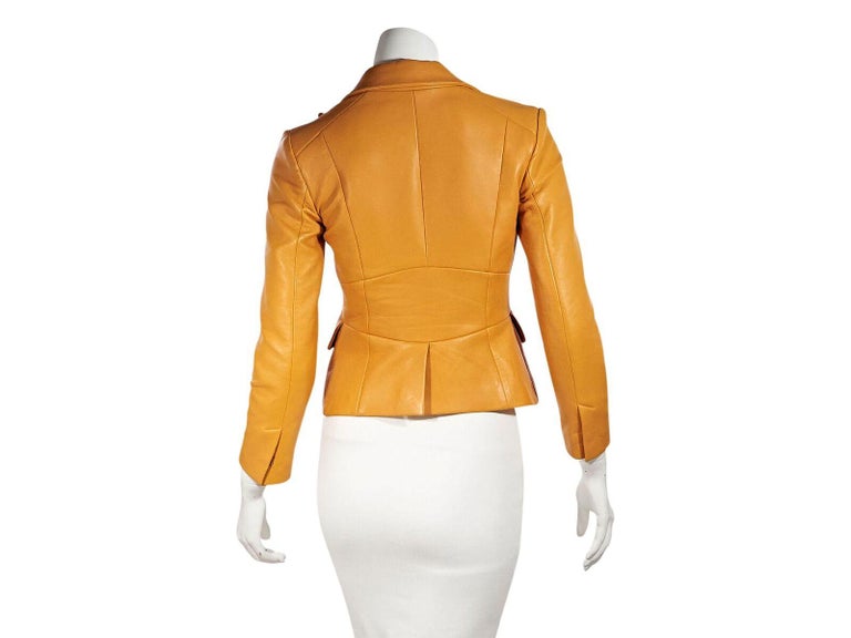 Mustard Yellow Dsquared2 Leather Jacket For Sale at 1stDibs mustard