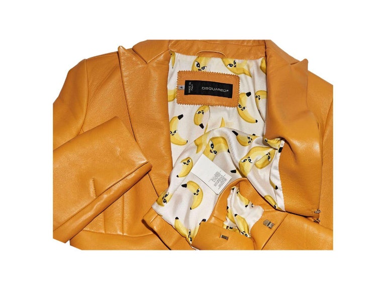Mustard Yellow Dsquared2 Leather Jacket For Sale at 1stDibs mustard