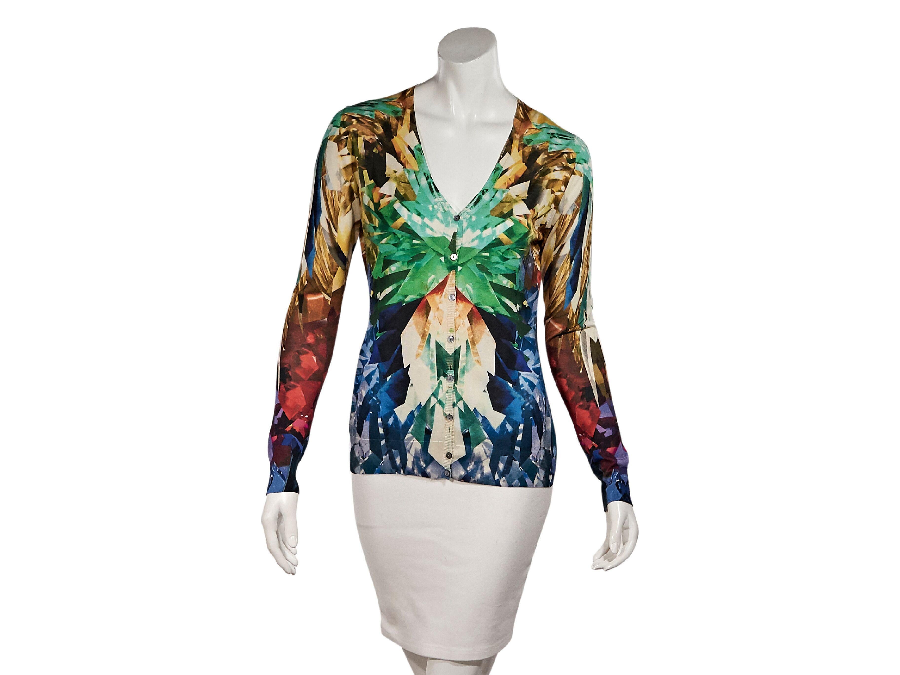 Multicolor Alexander McQueen Printed Cardigan In Good Condition In New York, NY