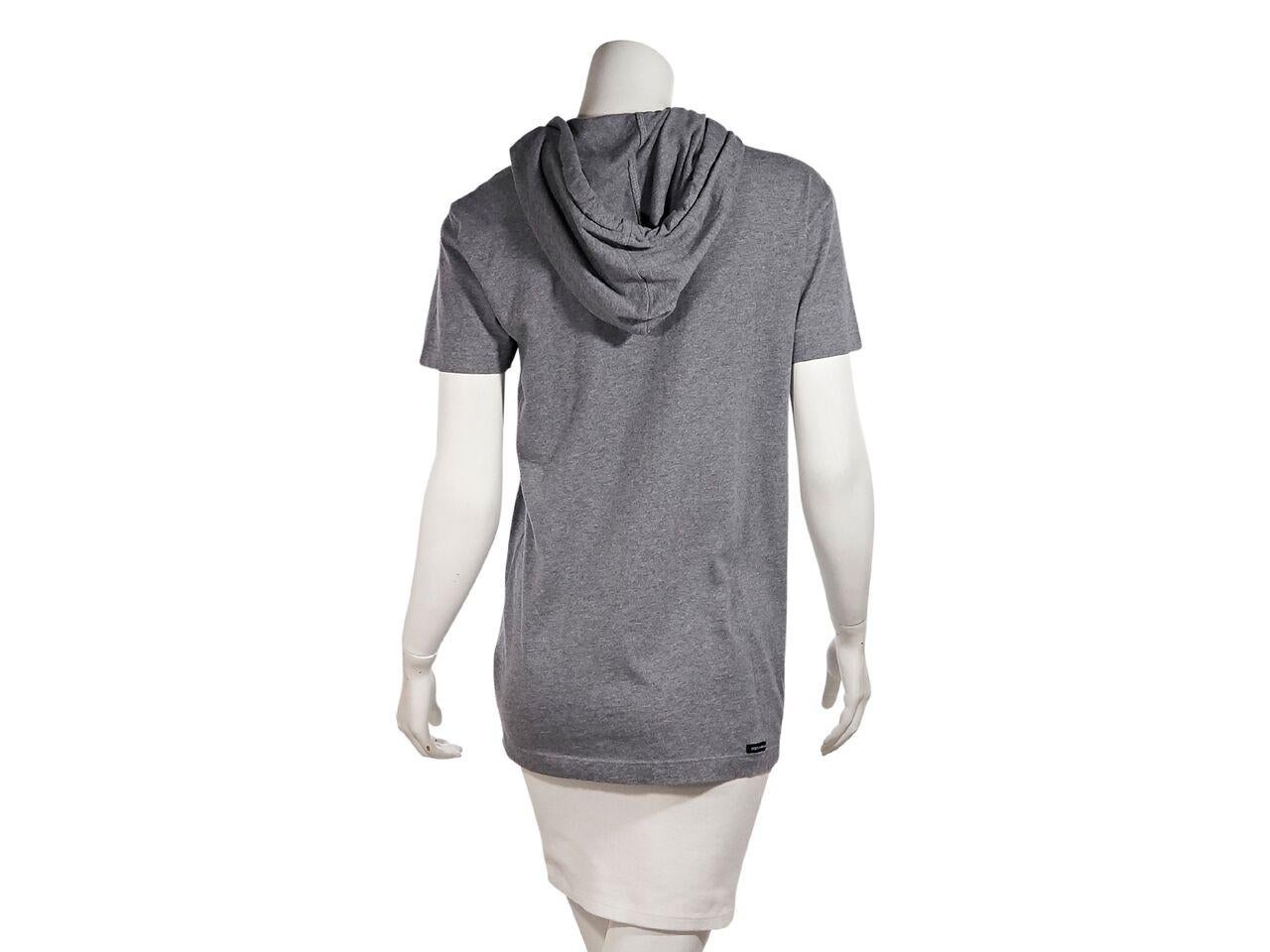 Gray Grey Dolce & Gabbana Short-Sleeve Cotton Hoodie