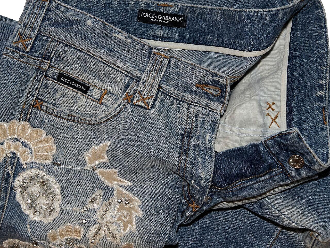 Gray Light Wash Dolce & Gabbana Distressed Jeans