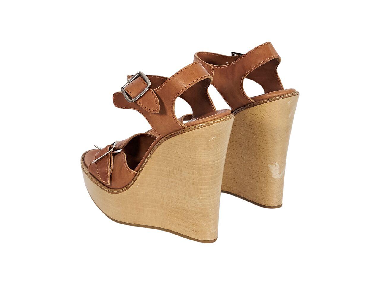brown leather wedges