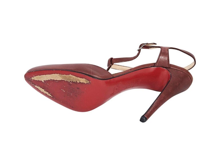 t strap leather pumps