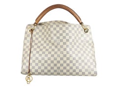 White & Grey Louis Vuitton Damier Azur Artsy MM Bag