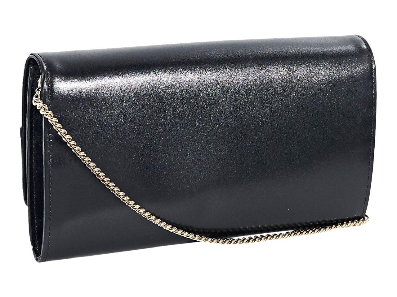 Women's Lanvin Black Leather Wallet-On-A-Chain Bag