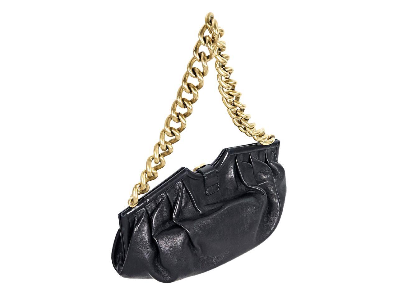 Black Jimmy Choo Leather Shoulder Bag In Good Condition In New York, NY