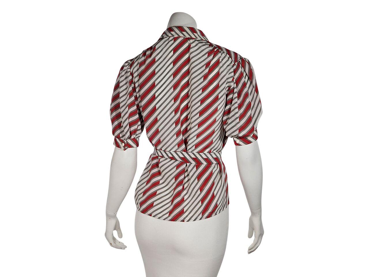 red and white striped blouse