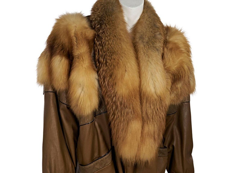 Brown Vintage J. Percy For Marvin Richards Ltd. Fur and Leather Coat at ...