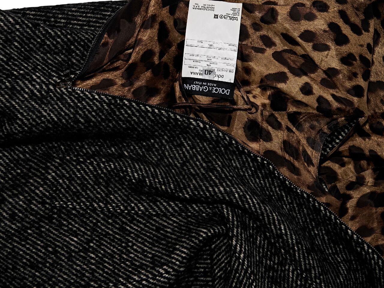 Black Multicolor Dolce & Gabbana Cheetah-Printed Dress