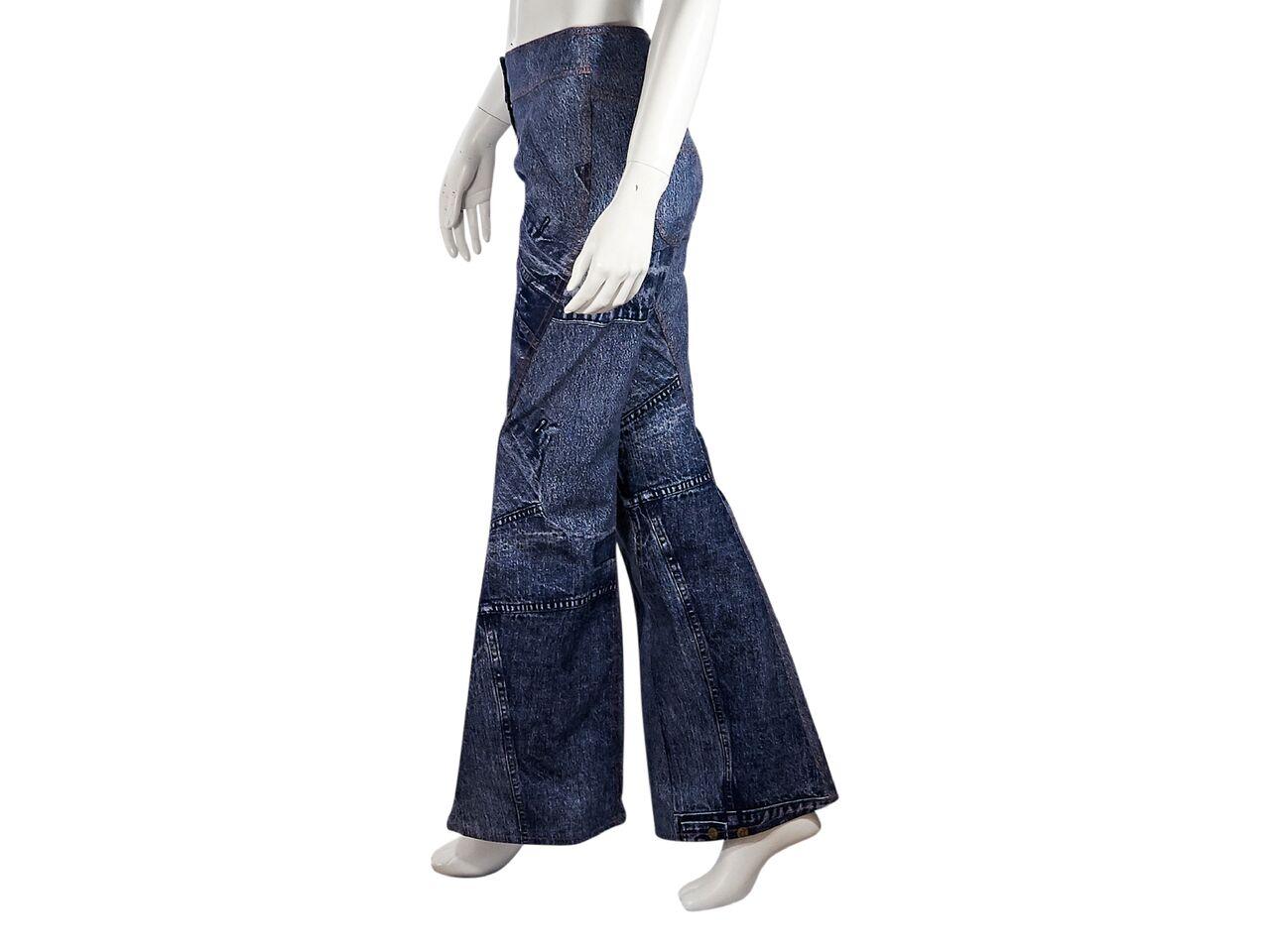 Blue Christian Dior Printed Stretch-Cotton Jeans 1